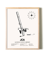 Jackson County Airport framed wall art in white frame