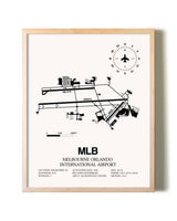 Melbourne Orlando International Airport framed wall art in white frame