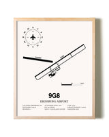 Ebensburg Airport framed wall art in white frame