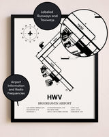 Framed Brookhaven Airport layout wall art poster