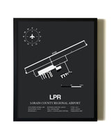 Unframed Lorain County Regional Airport map print poster