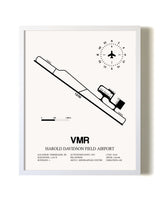 Harold Davidson Field Airport airport map poster in oak frame