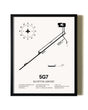 Framed Bluffton Airport wall art poster in black frame