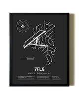 Unframed Spruce Creek Airport map print poster