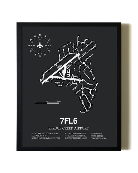 Unframed Spruce Creek Airport map print poster