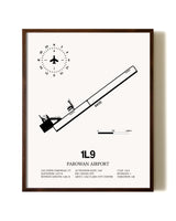 Parowan Airport aviation print in walnut frame