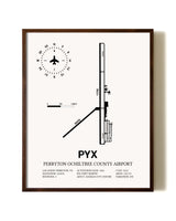 Perryton Ochiltree County Airport aviation print in walnut frame