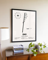 Yoder Airpark aviation wall décor in black wood frame