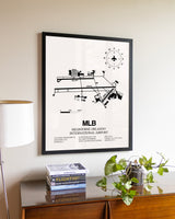 Melbourne Orlando International Airport aviation wall décor in black wood frame