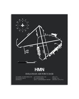 Gray Framed Holloman Air Force Base layout wall art poster