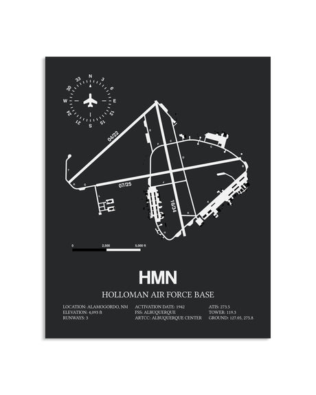 Gray Framed Holloman Air Force Base layout wall art poster