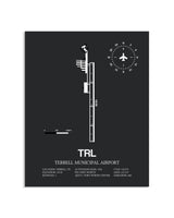 Gray Framed Terrell Municipal Airport layout wall art poster