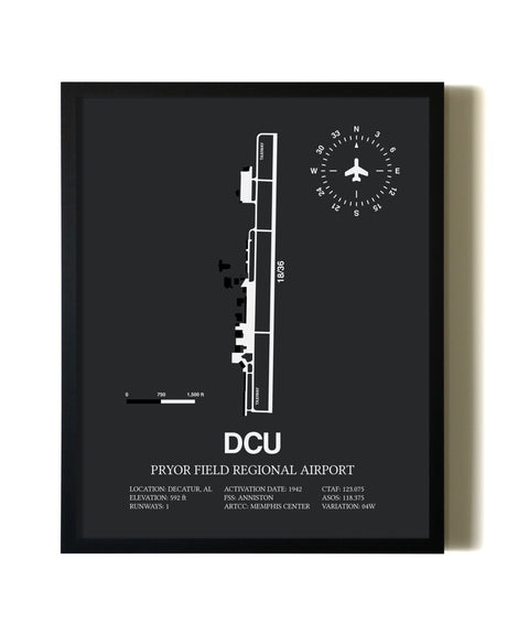 Unframed Pryor Field Regional Airport map print poster