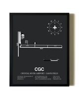 Unframed Crystal River Airport / Davis Field map print poster