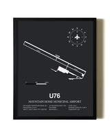 Unframed Mountain Home Municipal Airport map print poster