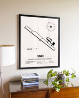 Harold Davidson Field Airport aviation wall décor in black wood frame