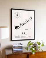 Parowan Airport aviation wall décor in black wood frame