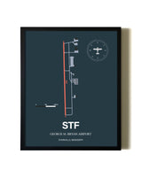 Slate Framed George M. Bryan Airport wall art poster in black frame