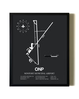 Unframed Newport Municipal Airport map print poster