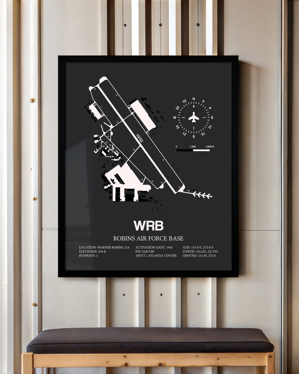Frame color options for Robins Air Force Base Wall Art