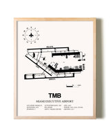 Miami Executive Airport framed wall art in white frame
