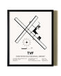 Framed Thief River Falls Regional Airport wall art poster in black frame