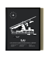 Unframed Luis Munoz Marin International Airport map print poster