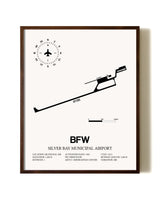 Silver Bay Municipal Airport aviation print in walnut frame