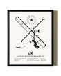 Framed Jacksonville Municipal Airport wall art poster in black frame