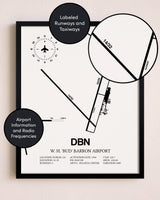 Framed W H 'Bud' Barron Airport layout wall art poster