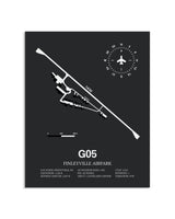 Gray Framed Finleyville Airpark layout wall art poster