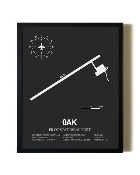 Unframed Pilot Station Airport map print poster