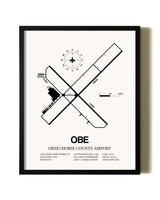 Framed Okeechobee County Airport wall art poster in black frame