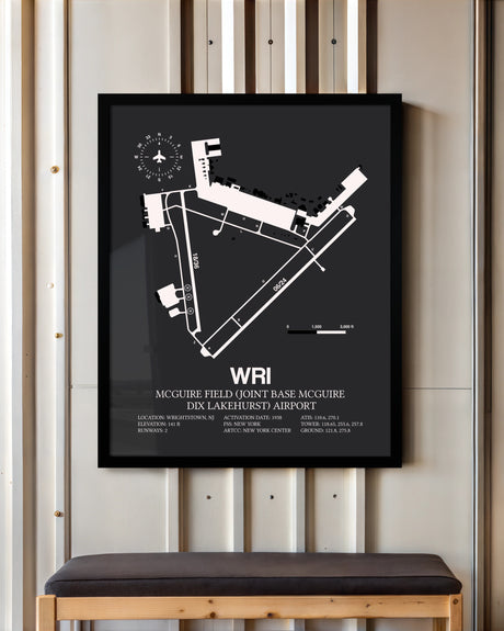 Frame color options for McGuire Field (Joint Base McGuire Dix Lakehurst) Airport Wall Art