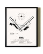 Framed Cape Cod Gateway Airport wall art poster in black frame