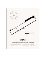 Gray Provincetown Municipal Airport framed poster displayed in an airplane hangar