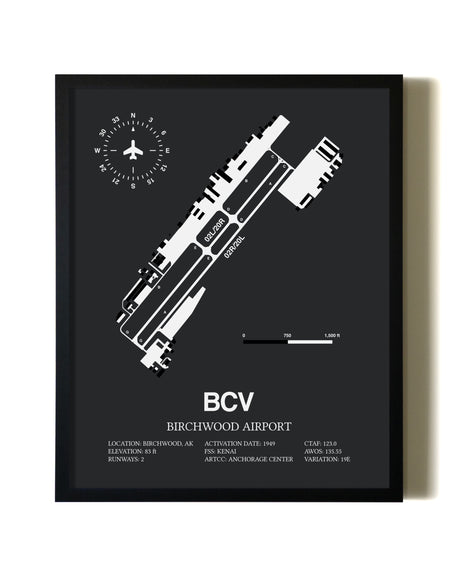 Unframed Birchwood Airport map print poster
