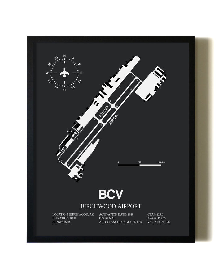 Unframed Birchwood Airport map print poster