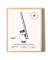 Zelienople Municipal Airport framed wall art in white frame