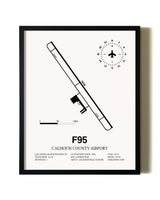 Framed Calhoun County Airport wall art poster in black frame