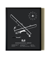 Unframed Bemidji Regional Airport map print poster