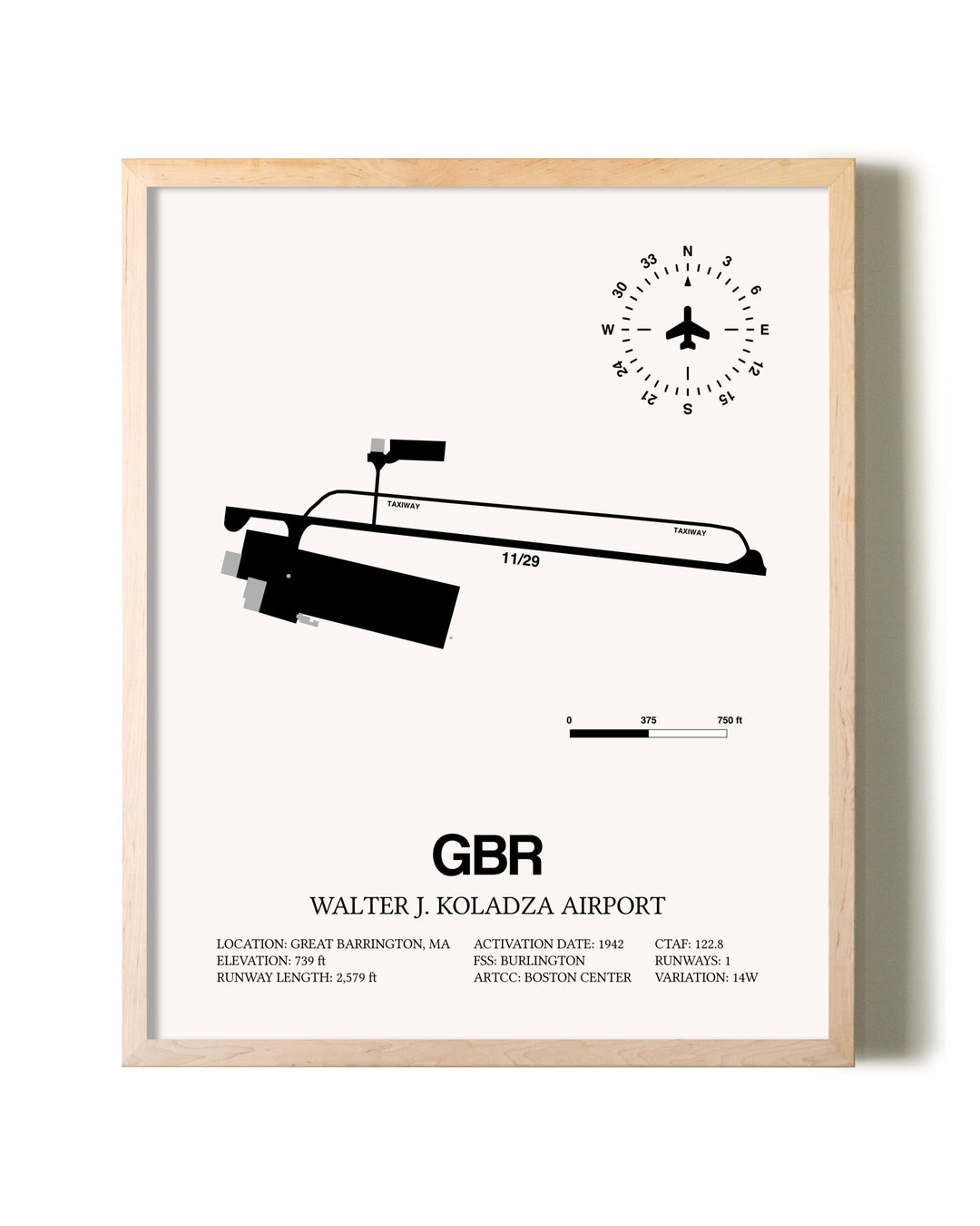 Walter J. Koladza Airport framed wall art in white frame