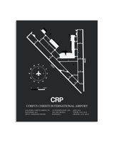 Gray Framed Corpus Christi International Airport layout wall art poster