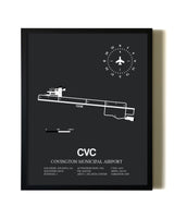 Unframed Covington Municipal Airport map print poster