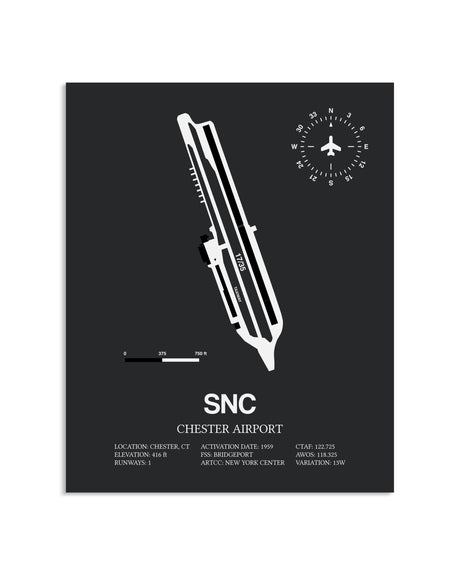 Gray Framed Chester Airport layout wall art poster