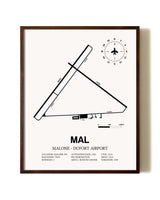 Malone-Dufort Airport aviation print in walnut frame