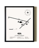 Framed Cochran Airport wall art poster in black frame