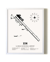 La Belle Municipal Airport airport map poster in oak frame