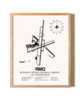 Richard B. Russell Regional Airport - J.H. Towers Field framed print in natural wood frame