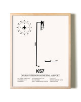 Gould Peterson Municipal Airport framed wall art in white frame